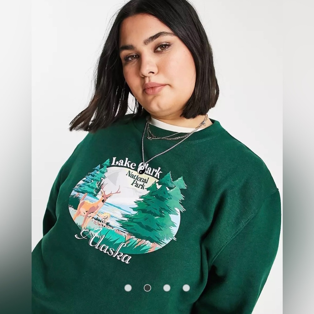 Daisy Street Relaxed Sweatshirt with Vintage Alaska Print